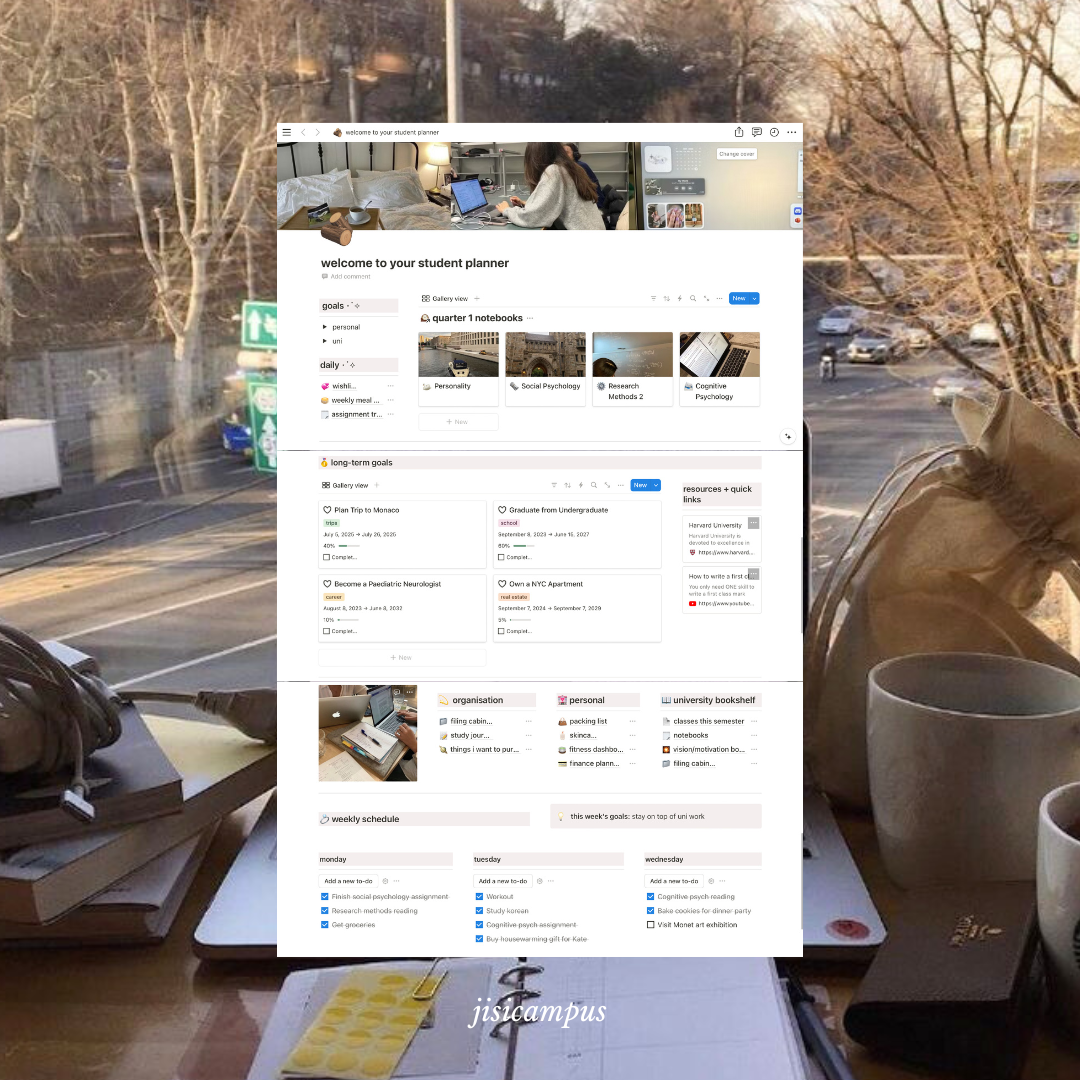 Aesthetic Student Notion Template Planner