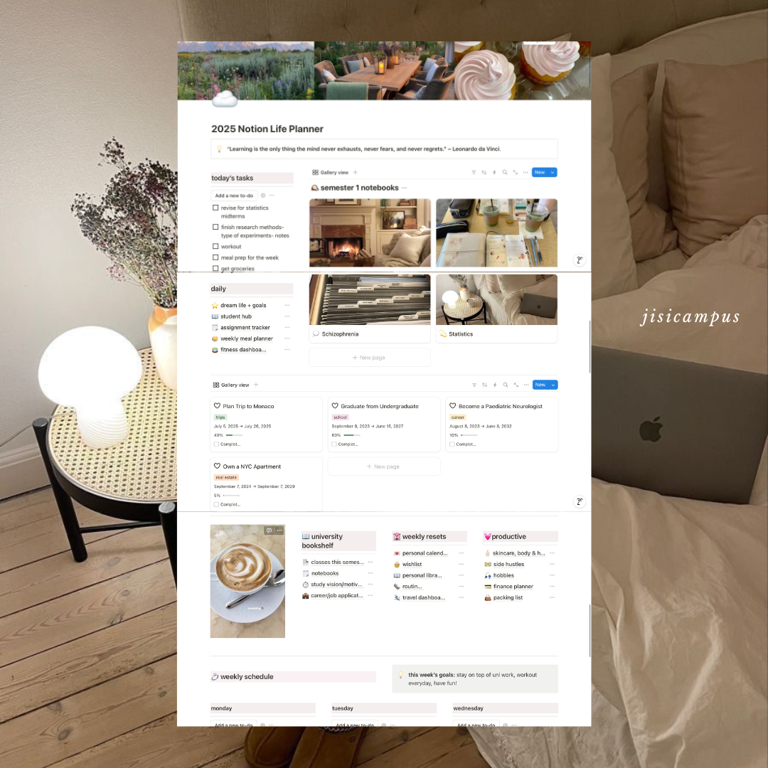 2025 Aesthetic Notion Life Planner