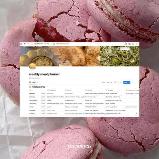 Aesthetic Notion Meal Planner Template
